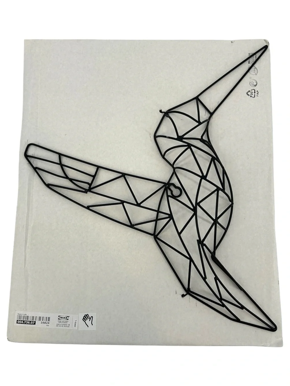 NEW IKEA VÄTTLÖSA Metal Hummingbird Wall Art Geometric Decor